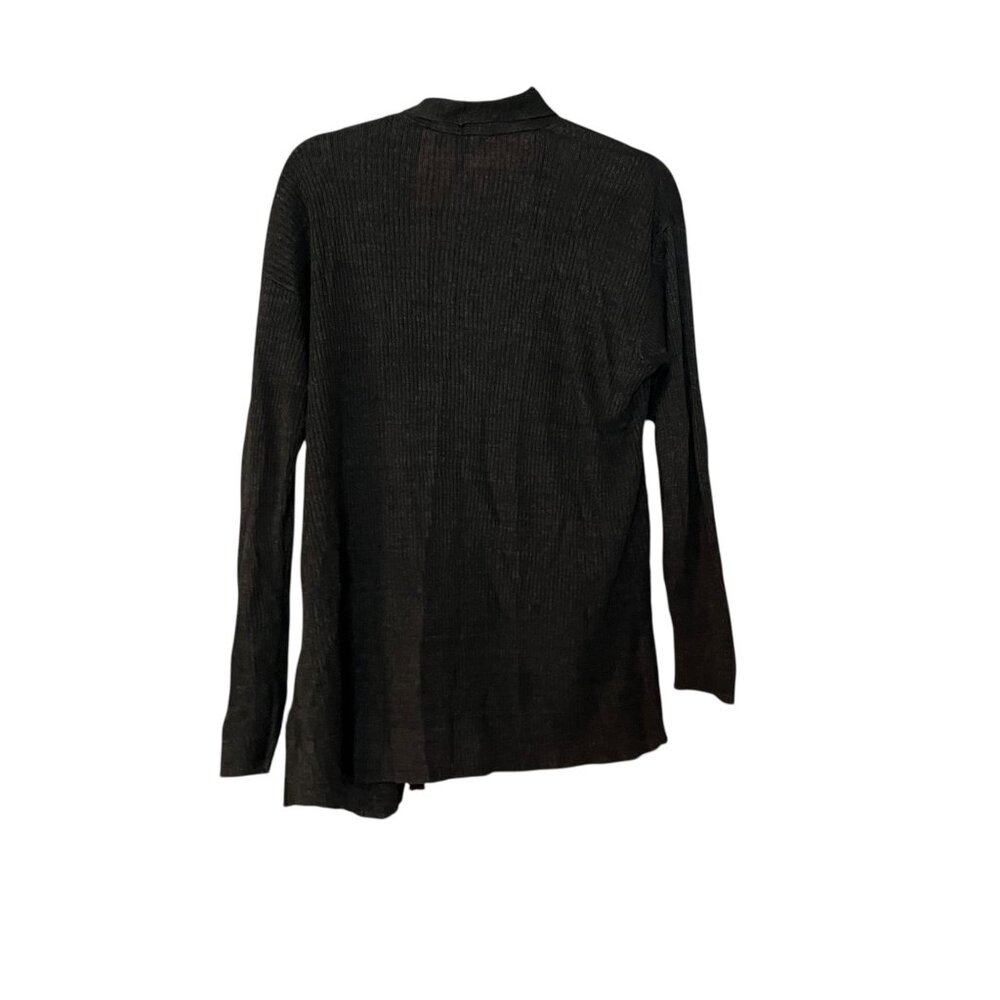 Eileen Fisher Black Cardigan Sweater Open Front Size XS - Picture 2 of 5